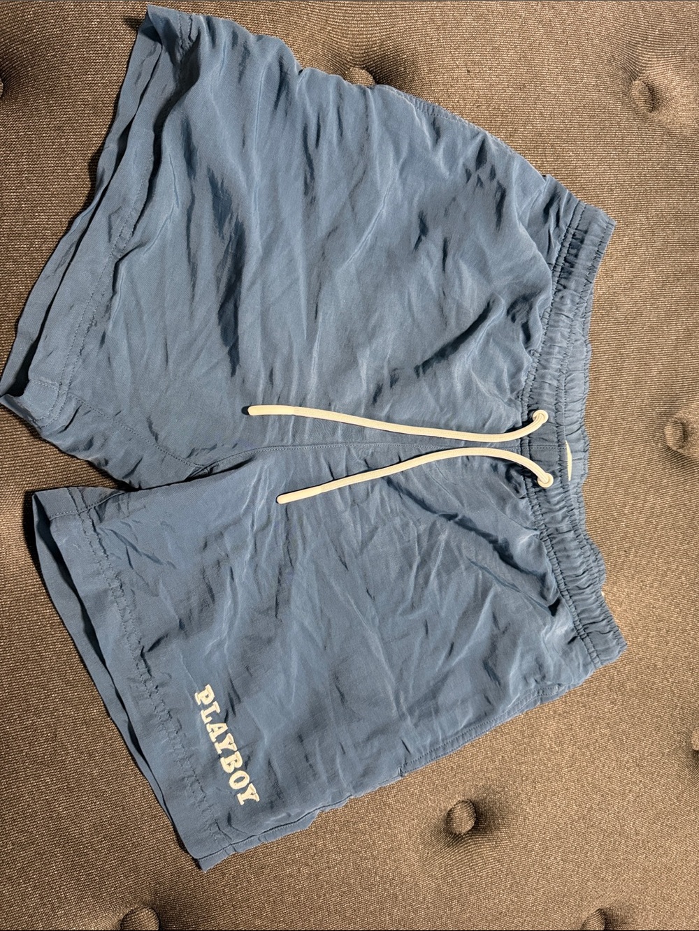 PLAYBOY Men's Slate Blue Elastic Waist Athletic Shorts